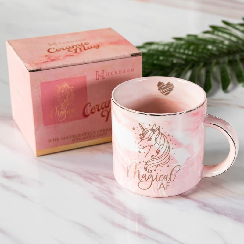 Magical Unicorn Coffee Mug for Women - 11.5oz Pink Ceramic