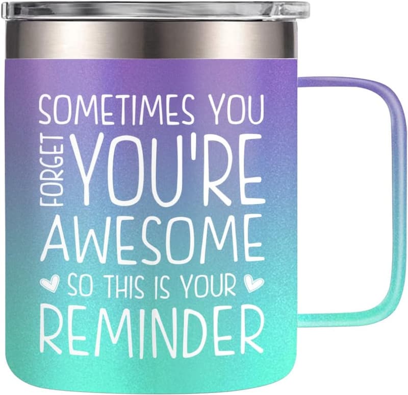 Inspirational Insulated Coffee Mug for Women - 14oz Birthday Gift