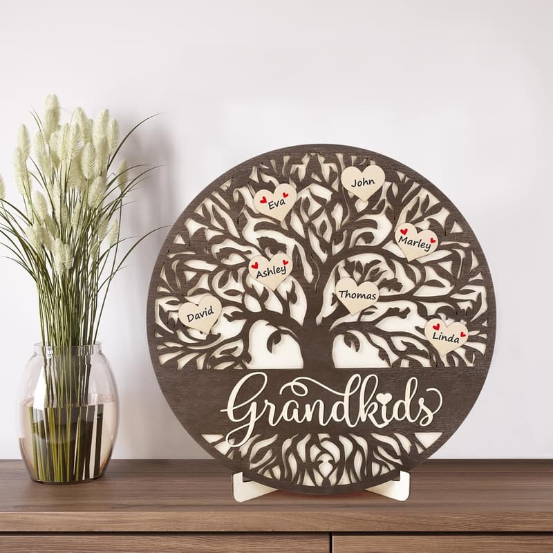 Personalized Family Tree Plaque for Grandparents from Grandkids