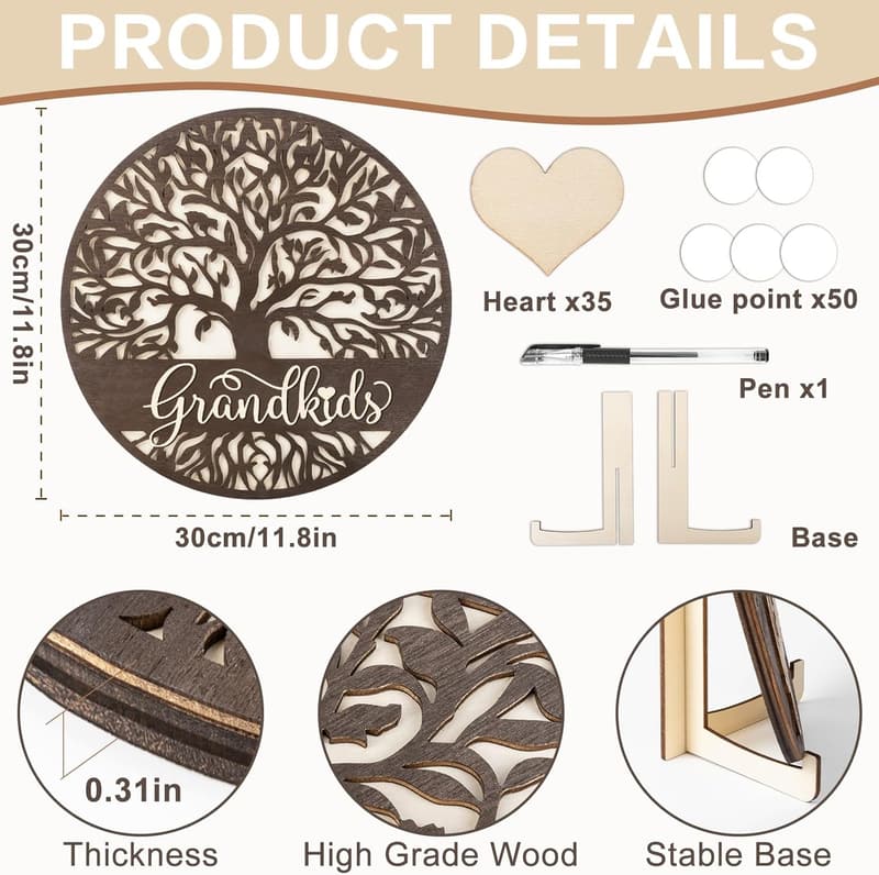 Personalized Family Tree Plaque for Grandparents from Grandkids