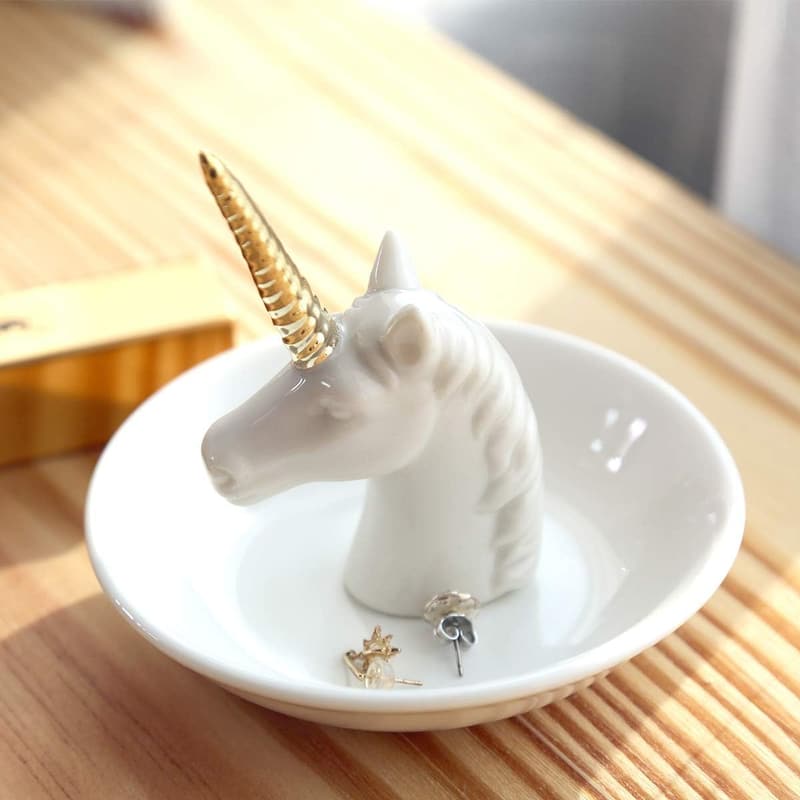 Unicorn Ring Dish Jewelry Holder for Women and Girls
