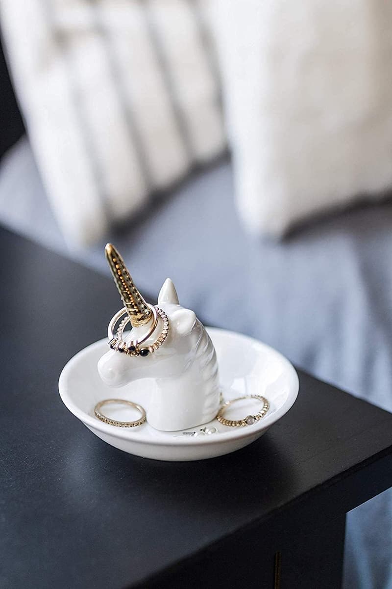 Unicorn Ring Dish Jewelry Holder for Women and Girls
