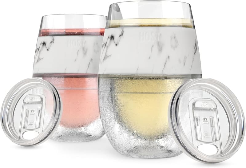 Wine Cooling Cups Set - Double Wall Insulated, 8.5 oz Marble