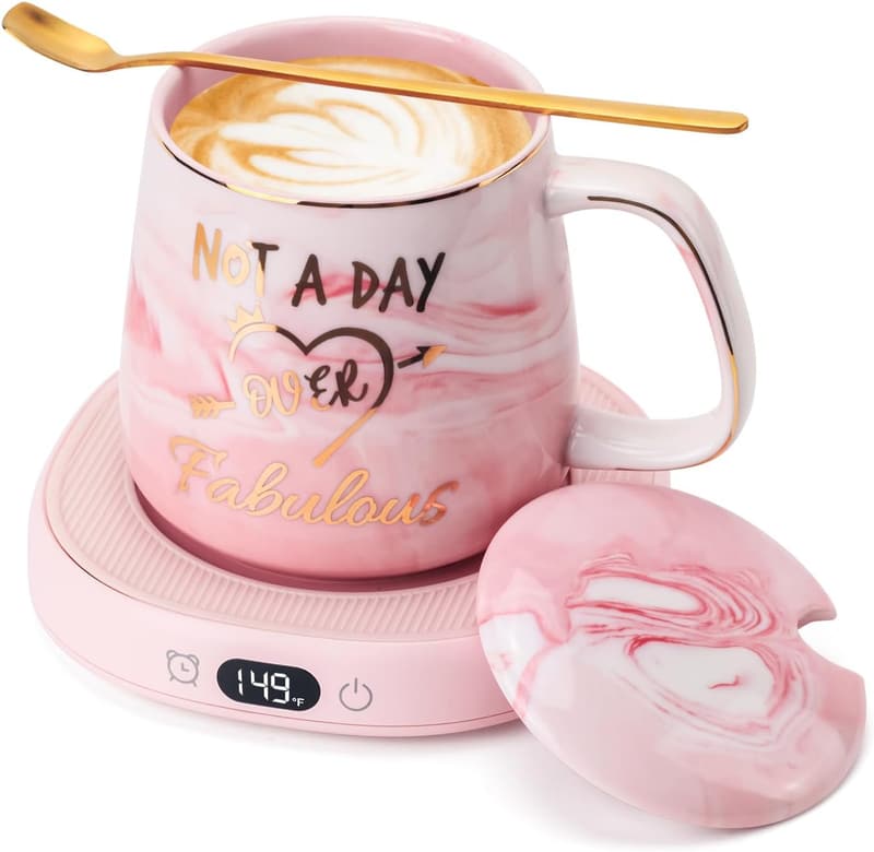 Electric Coffee Mug Warmer Set with Auto Shut Off for Her