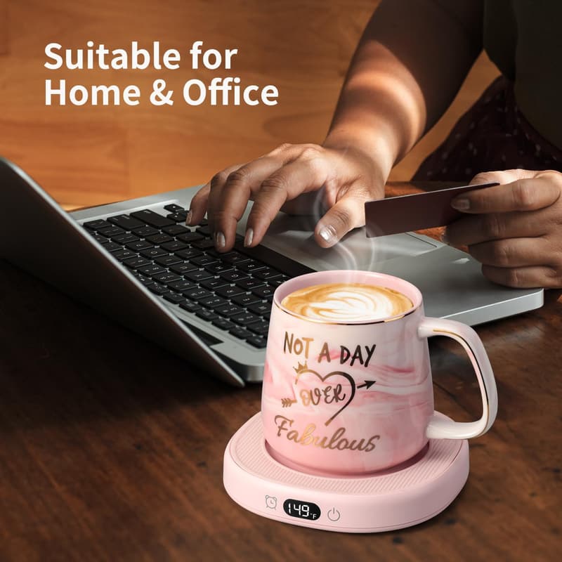 Electric Coffee Mug Warmer Set with Auto Shut Off for Her