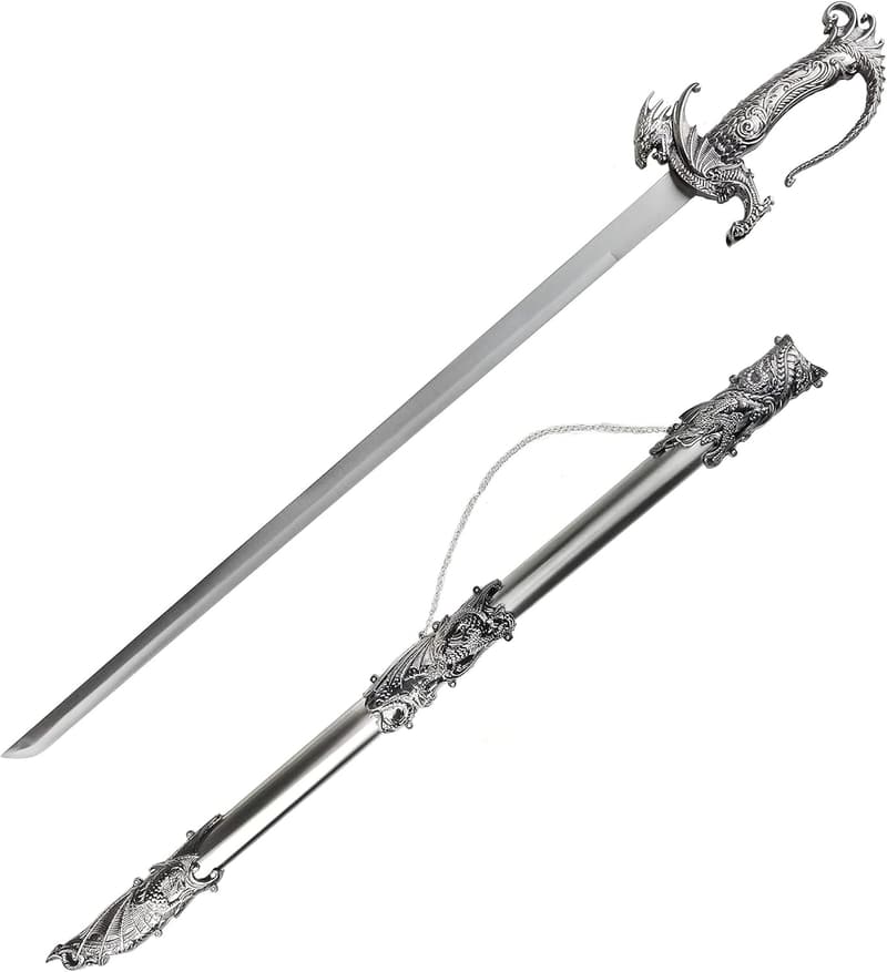 Fantasy Knight Sword - Saint George Dragon Saber - Dull Blade