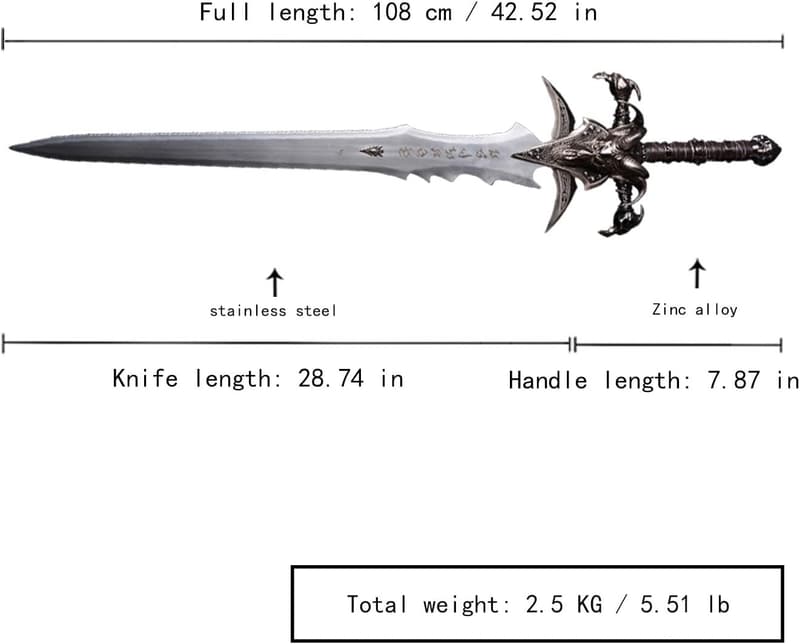 Frostmourne Sword Replica - Handmade Carbon Steel Anime Prop