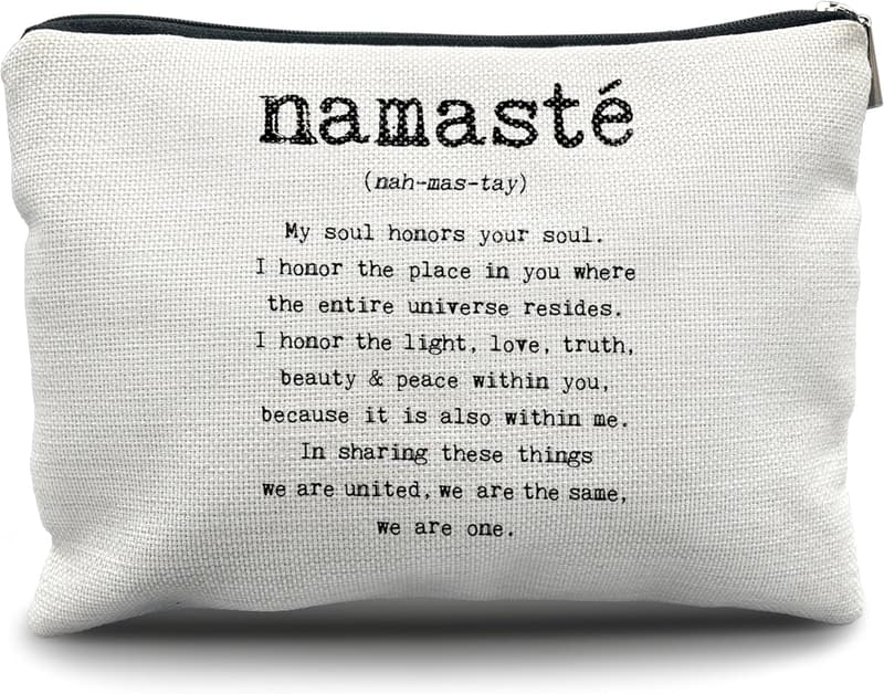 Unique Yoga Makeup Bag for Women - Mindfulness Travel Toiletry Bag