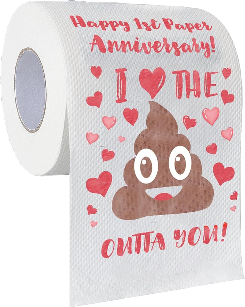 Happy 1st Anniversary Toilet Paper Gift for Couples (1 Roll)