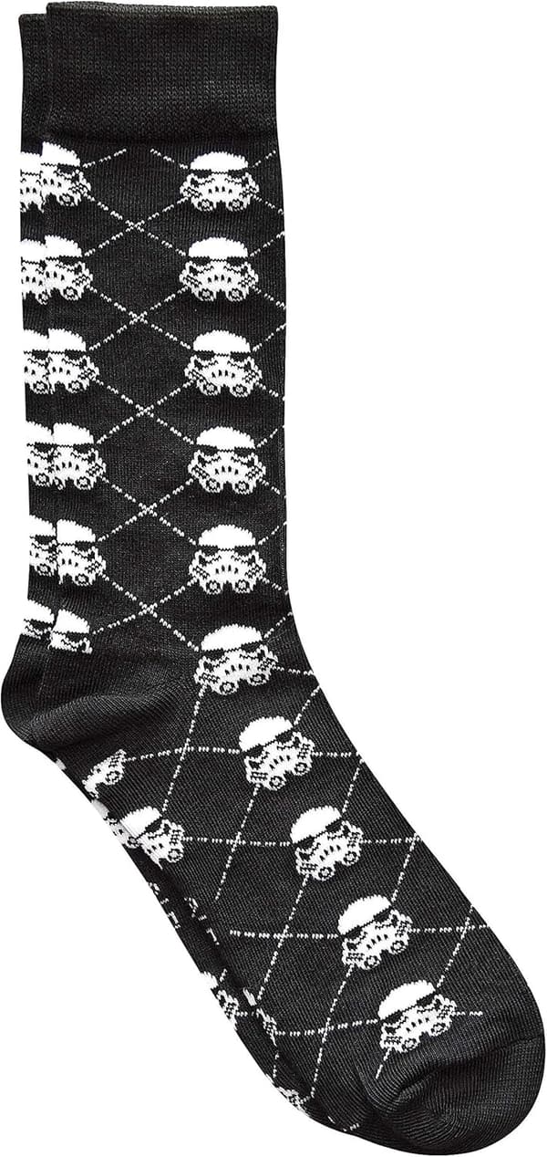 Star Wars Stormtrooper Argyle Crew Socks for Men, Size 6-12