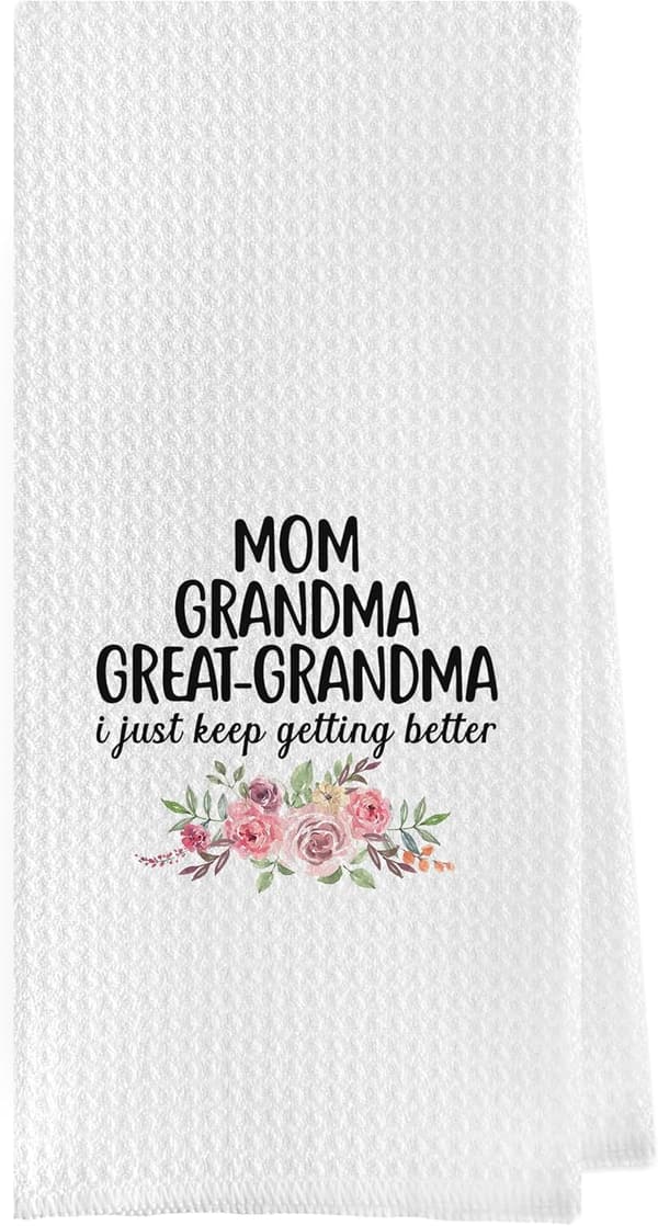 Great Grandma Waffle Weave Kitchen Towels - Gift from Grandkids