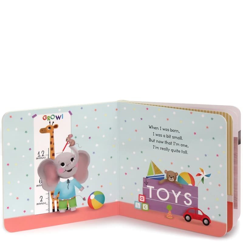 1st Birthday Greeting Card Board Book with Personalization