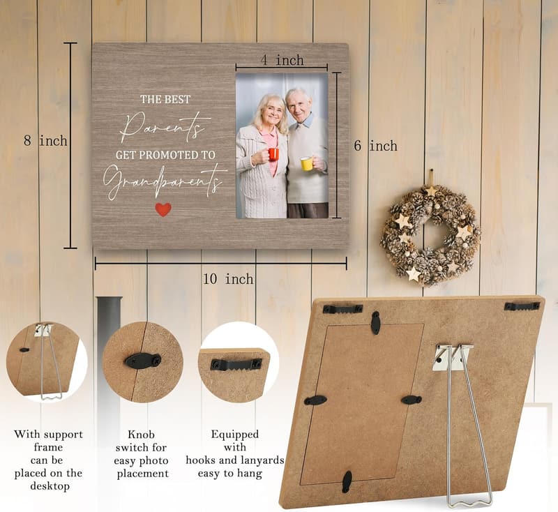 Grandparents Photo Frame - Wooden Baby Announcement Gift