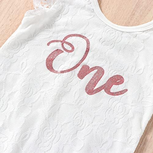 Baby Girls' 1st Birthday Cotton Romper & TuTu Set with Headband