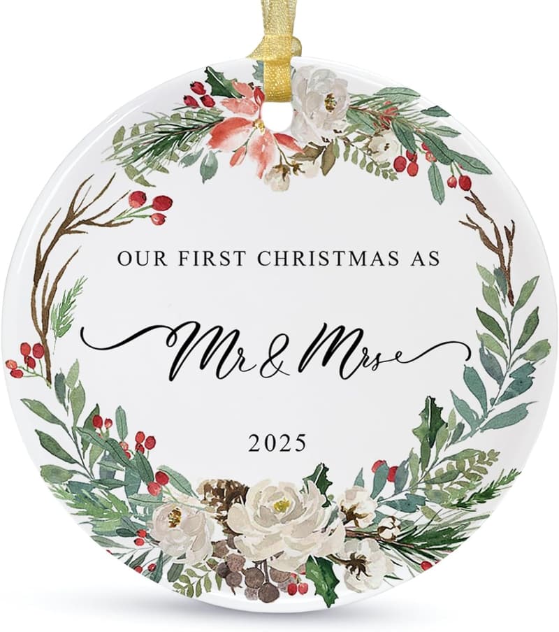 First Christmas Married Ornament for Couples