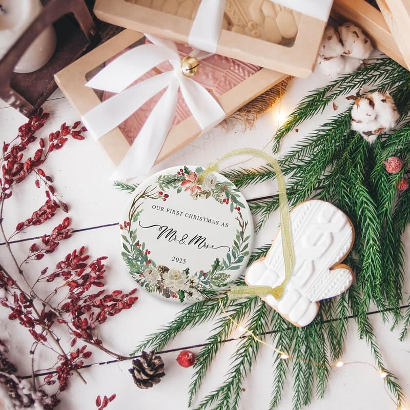 First Christmas Married Ornament for Couples
