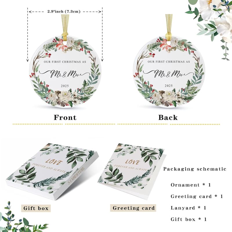First Christmas Married Ornament for Couples