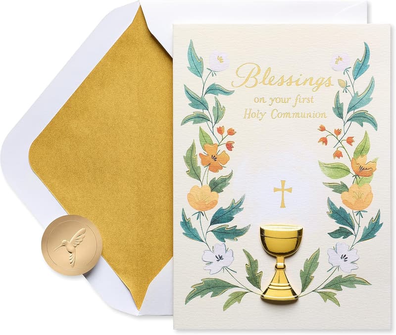 First Communion Card - Faith and Love Design