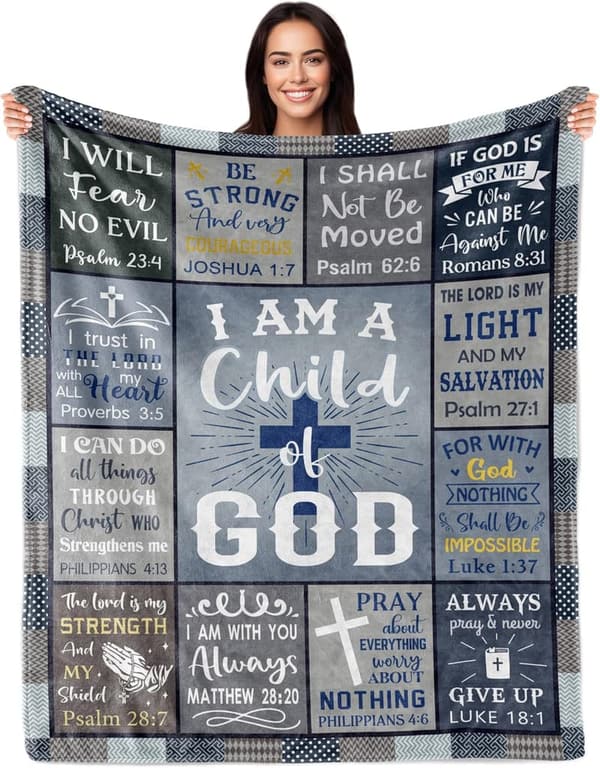 Baptism Gifts: Faith-Based Bible Verse Blanket (60