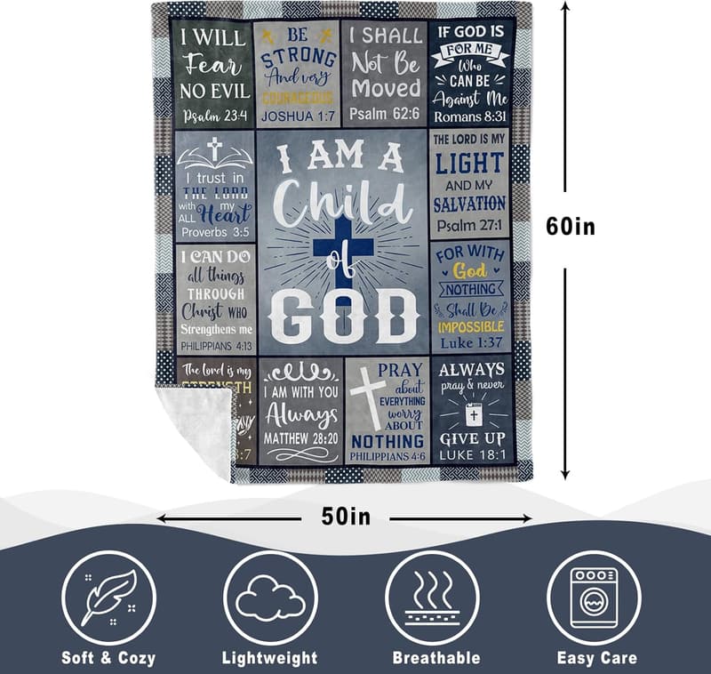 Baptism Gifts: Faith-Based Bible Verse Blanket (60