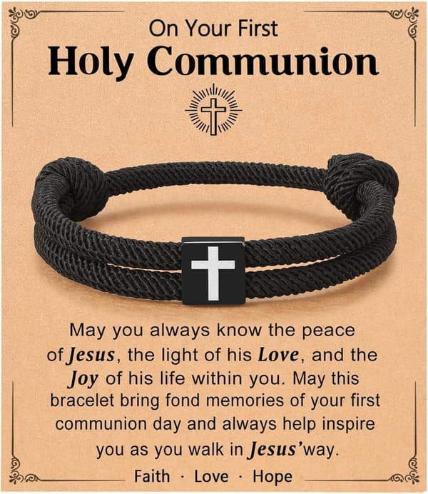 Men's Cross Braided Rope Bracelet - Ideal Christian Gift