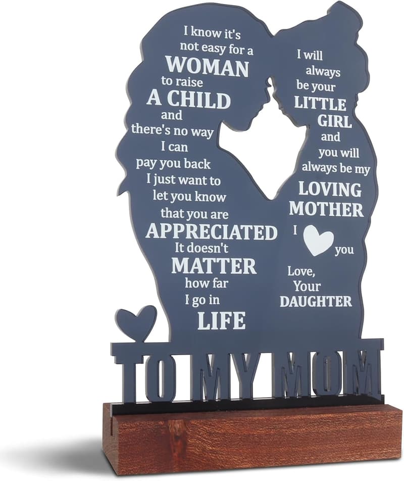 Sentimental Acrylic Plaque for Mom - Meaningful Gift from Daughter