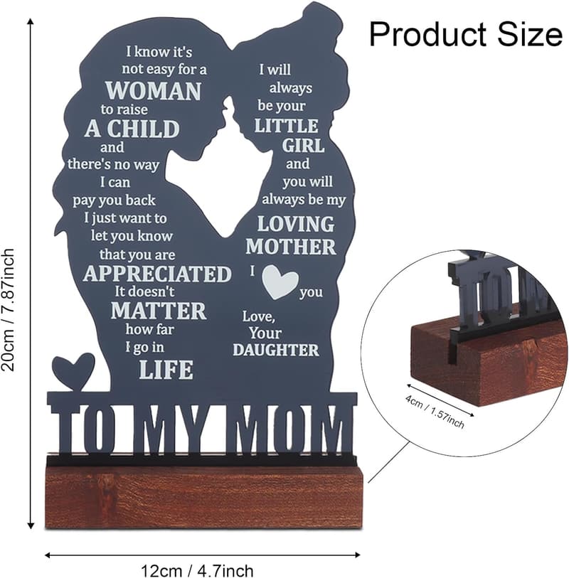 Sentimental Acrylic Plaque for Mom - Meaningful Gift from Daughter