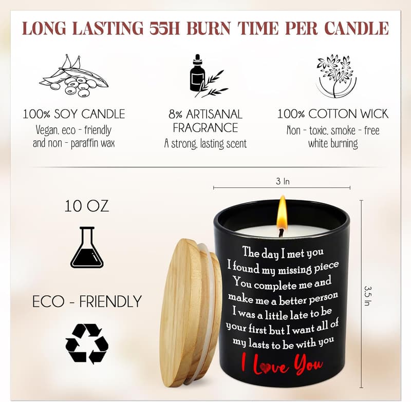 Romantic Anniversary Candle - 10 oz Vanilla Lavender Scent