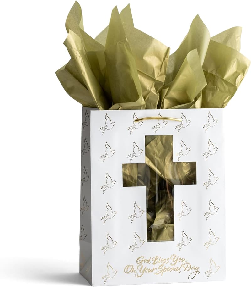Confirmation Gold Cross Gift Bag - Medium