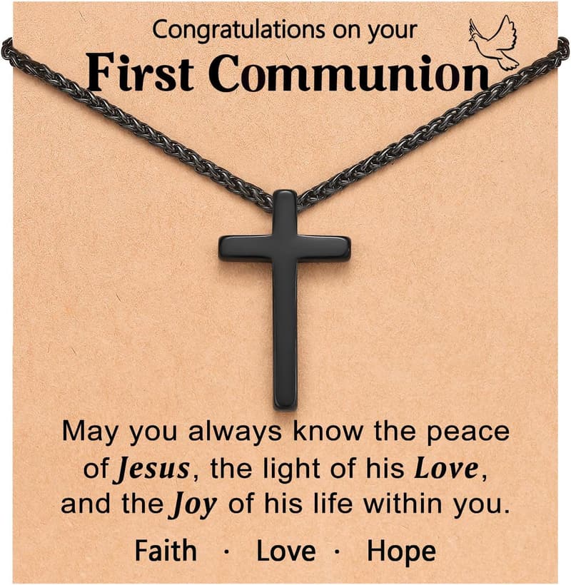 Valentine's Cross Necklace for Men - Gift for Sons & Brothers