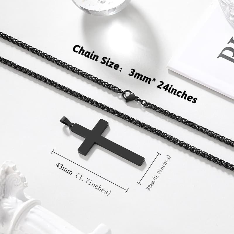 Valentine's Cross Necklace for Men - Gift for Sons & Brothers
