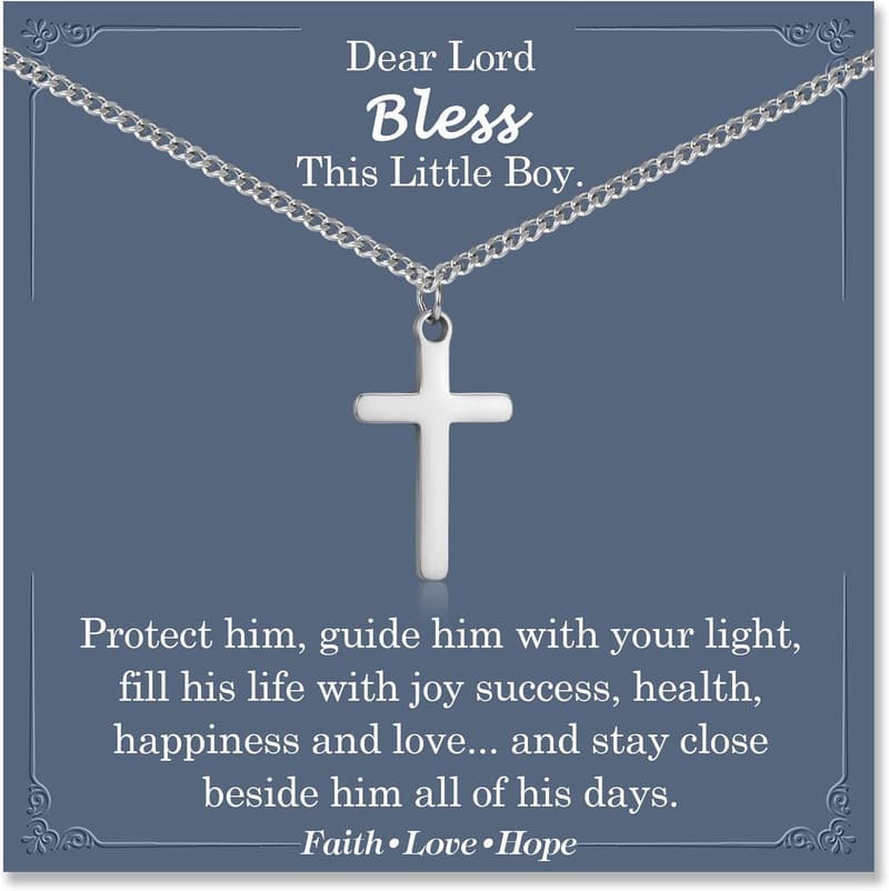 Baptism Cross Necklace for Boys - Graduation & Gift Occasions