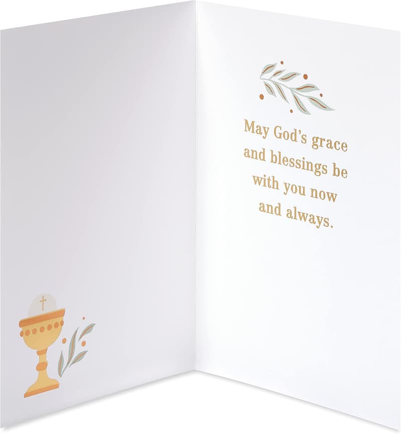 First Communion Card - Grace and Blessings Design