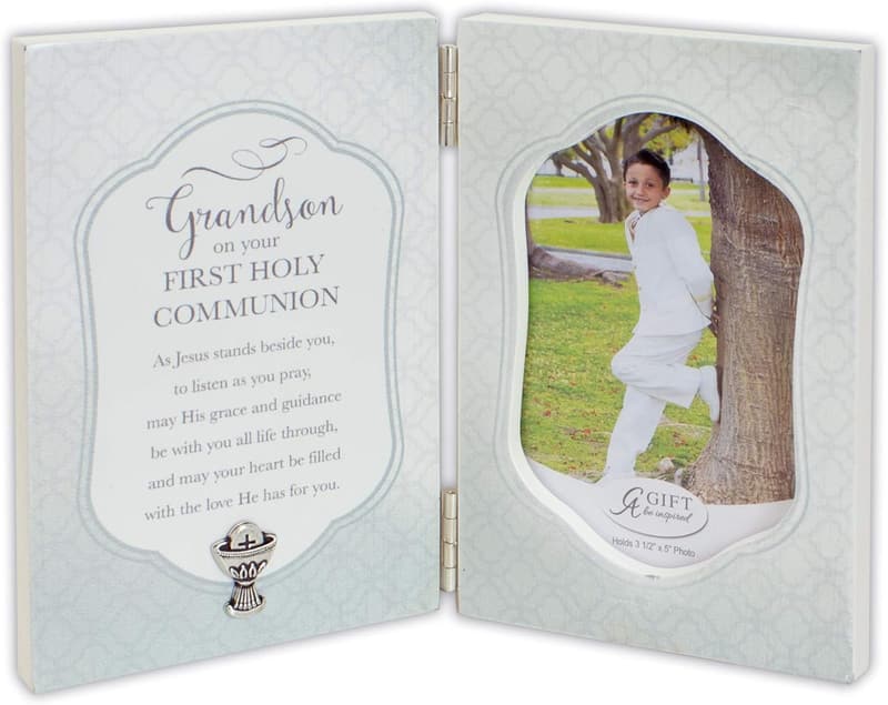 Grandson's Communion Picture Frame - Multicolored Design