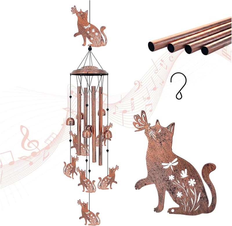 Outdoor Cat Wind Chimes - Memorial Gift for Cat Lovers