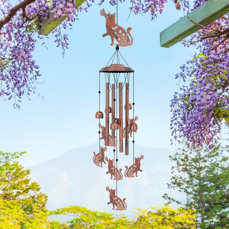 Outdoor Cat Wind Chimes - Memorial Gift for Cat Lovers