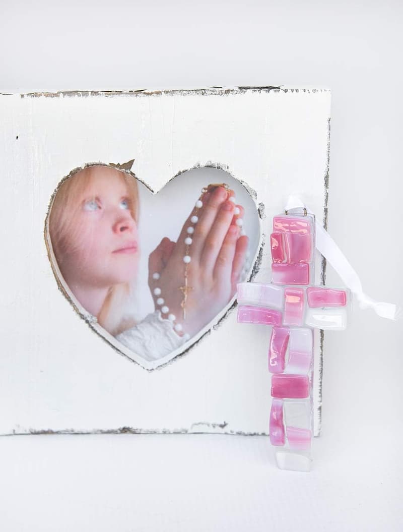Handmade Glass Cross - Christian Gift for Goddaughter’s Baptism