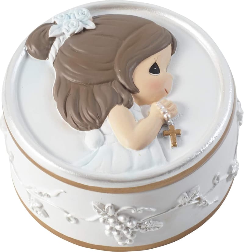 First Communion Rosary Box - Pearl-Look Rosary for Girls
