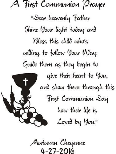 First Communion Personalized Glass Frame with Silver Trim