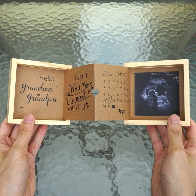 Grandparents Gift: Sonogram Picture Frame Keepsake Box
