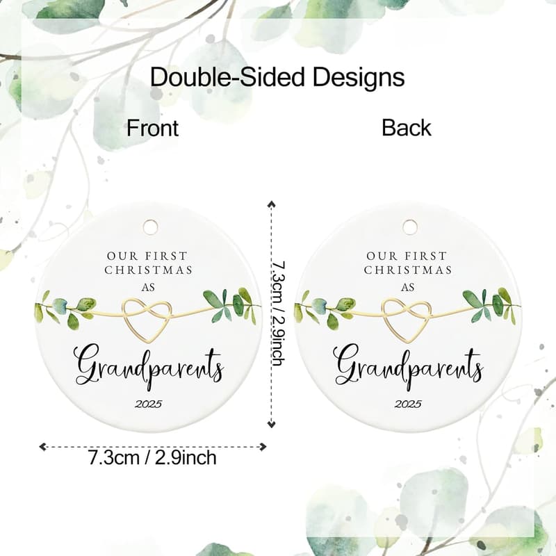 First Christmas Ornament for New Grandparents 2025, 2.9