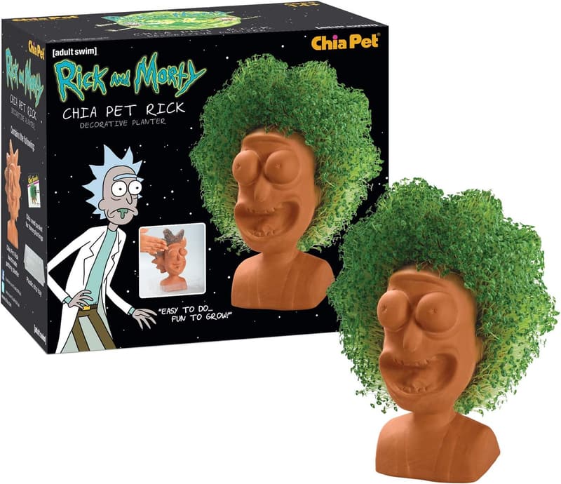 Rick & Morty Chia Pet Planter with Seed Pack - Fun Novelty Gift