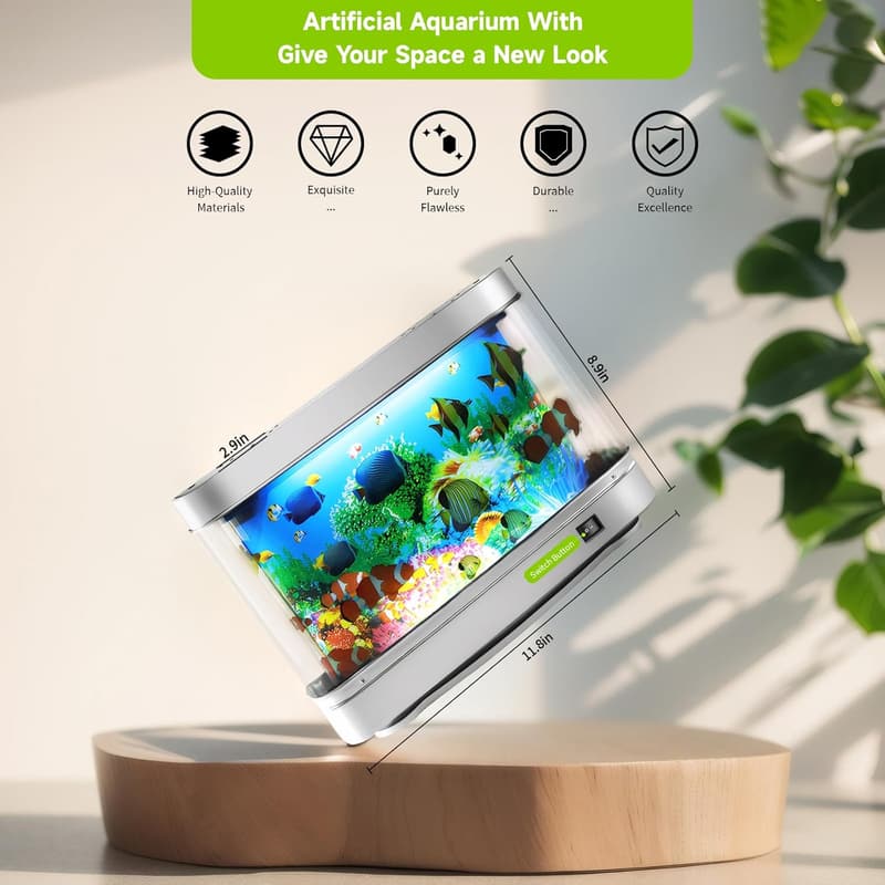 Mini Crib Aquarium Lamp - Moving Fish Night Light for Kids