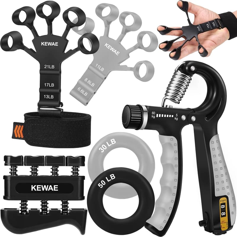 Grip Strength Trainer Kit - 6 Pack for Muscle Building & Recovery