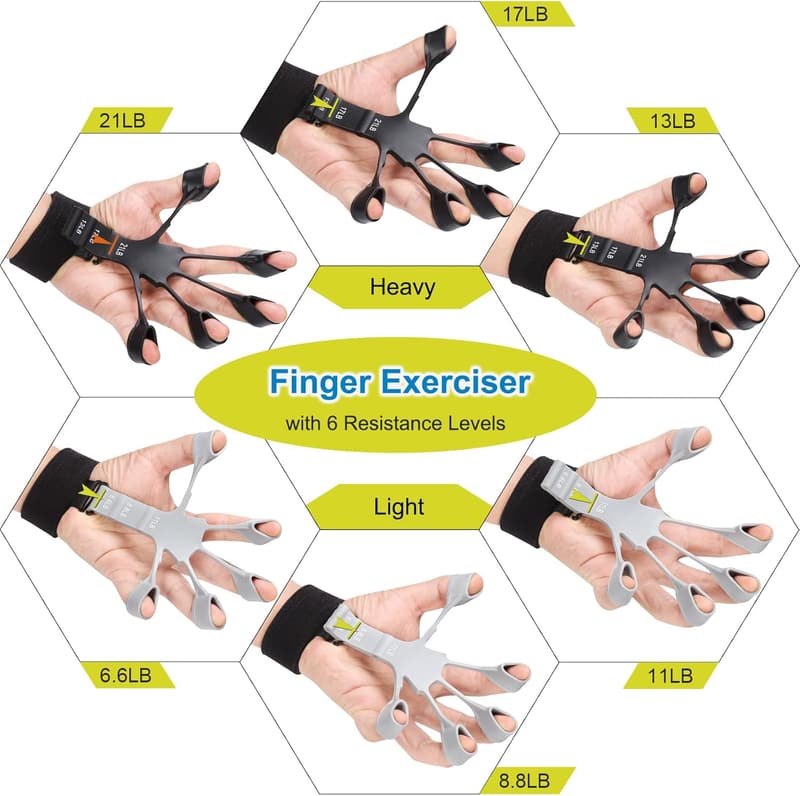 Grip Strength Trainer Kit - 6 Pack for Muscle Building & Recovery