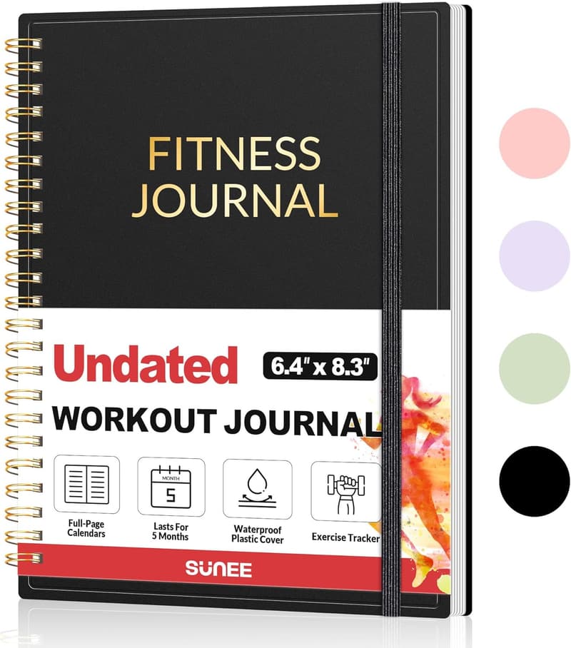 Fitness Journal Workout Planner for Men & Women, A5 Size