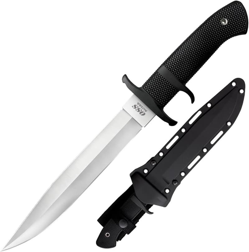 AUS8A Tactical Hunting Knife with Kray-Ex Handle and Sheath
