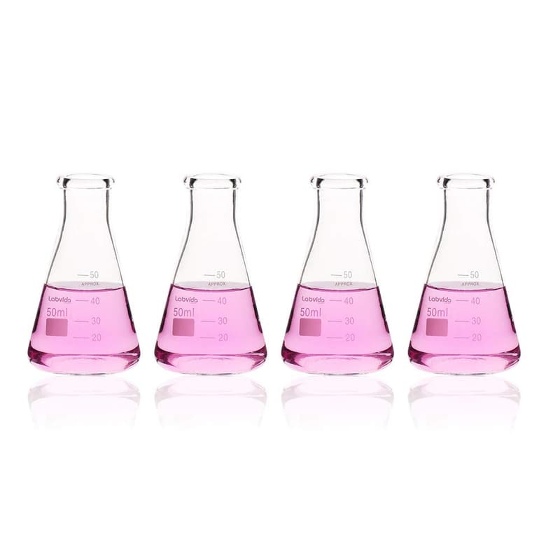 Graduation Shot Glass Set - 4 Narrow Mouth Flask Set, 50ml