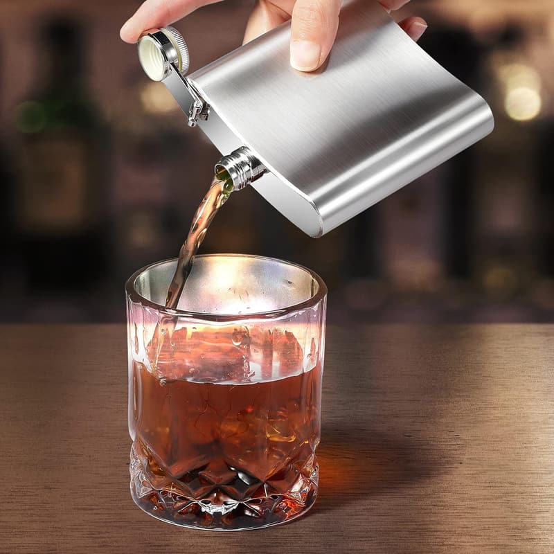 20 Pcs Stainless Steel Hip Flasks with Funnels - Wedding Party Set