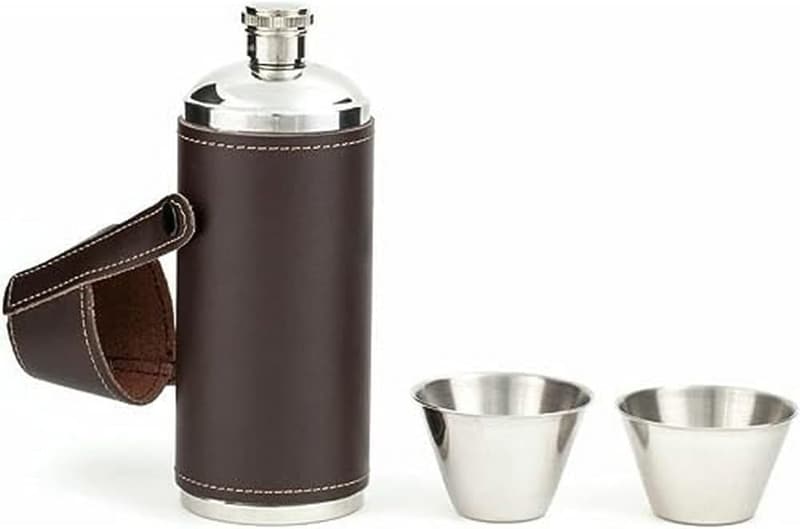Kikkerland Leather Flask for Men